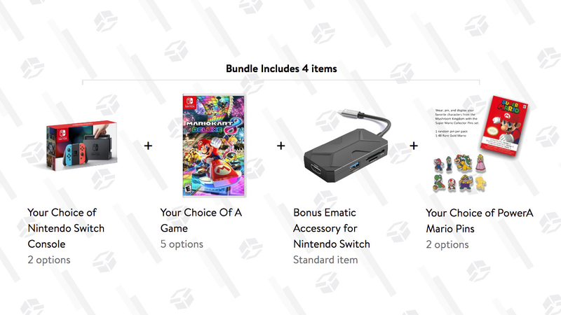 Nintendo Switch Bundle (Console, Game, Pins and USB-C Dongle) | $330 | Walmart